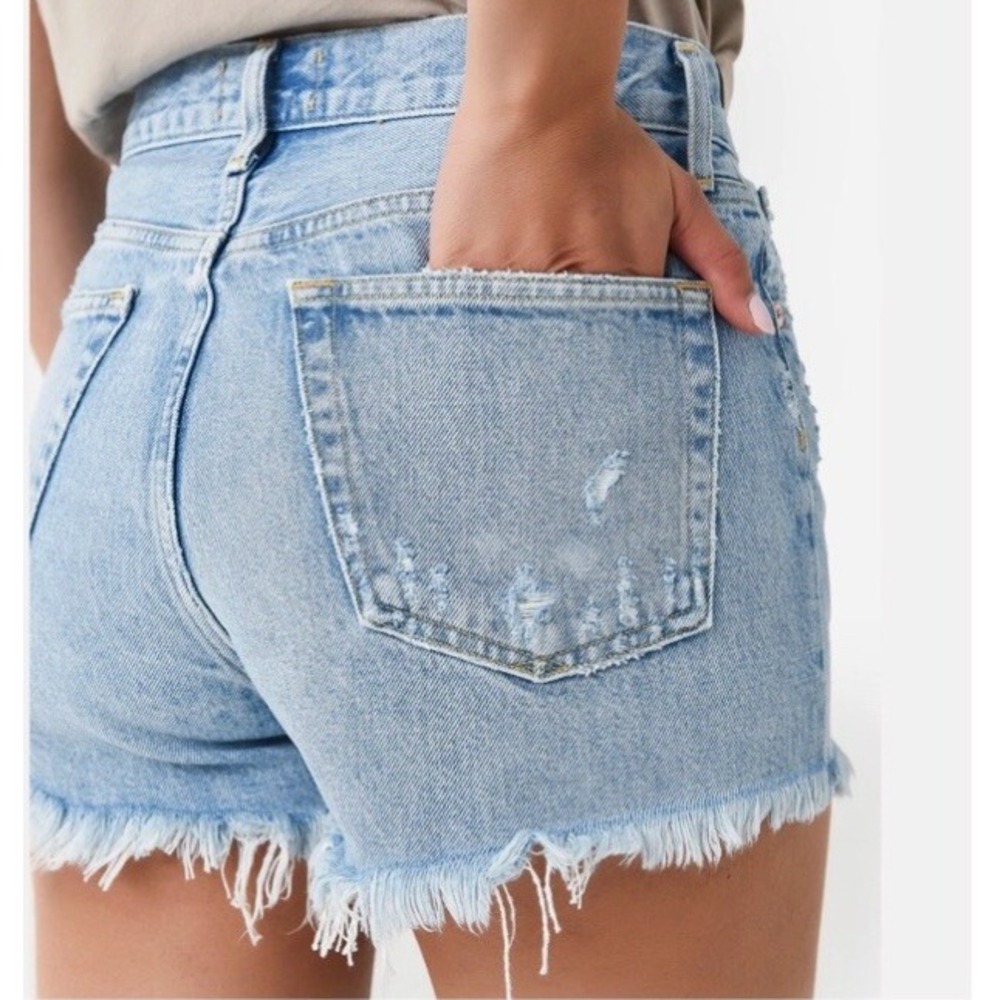 AGOLDE Parker Vintage Cut Off Button Fly Denim Shorts Size 28